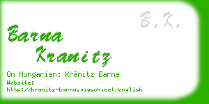 barna kranitz business card